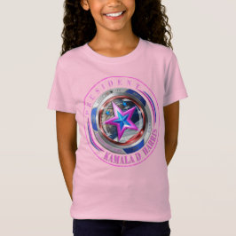Girls Dual Sided Harris-Walz Vinge/Frimärke Medall T Shirt