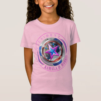 Girls Dual Sided Harris-Walz Vinge/Frimärke Medall T Shirt
