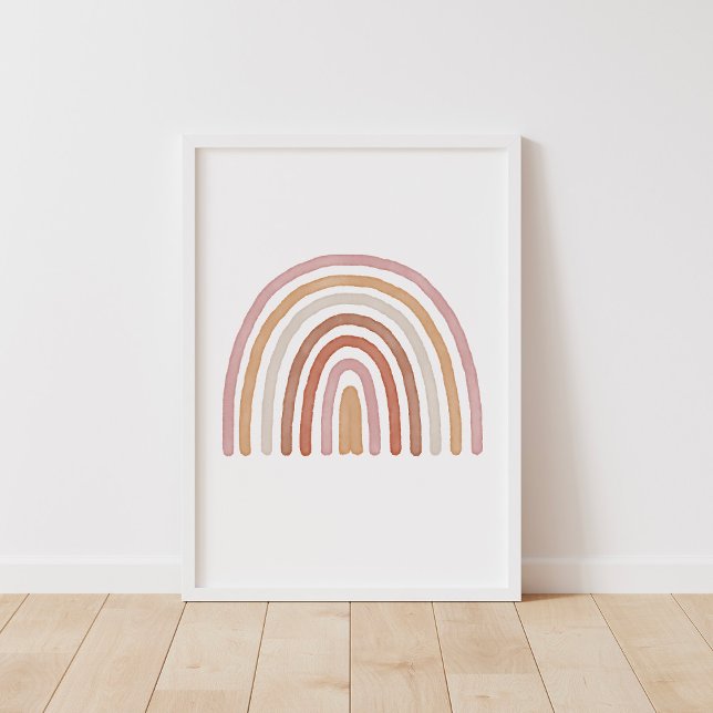 Girls Earthy Boho Rainbow Nursery Poster (Skapare uppladdad)