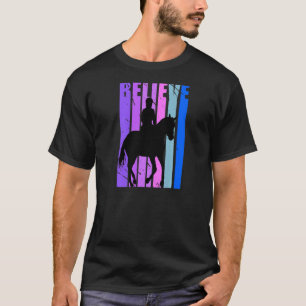 Girls Equestrian Horse Rider Rosa Lila Si T Shirt