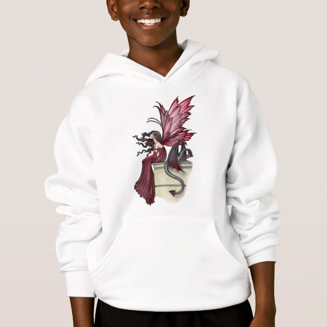Girls Fairy Dragon Sweatshirt by Molly Harrison T-shirt (Framsida)