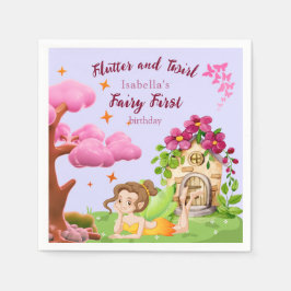 Girls Fairy First Fairytale Mushroom Butterfly Pappersservett
