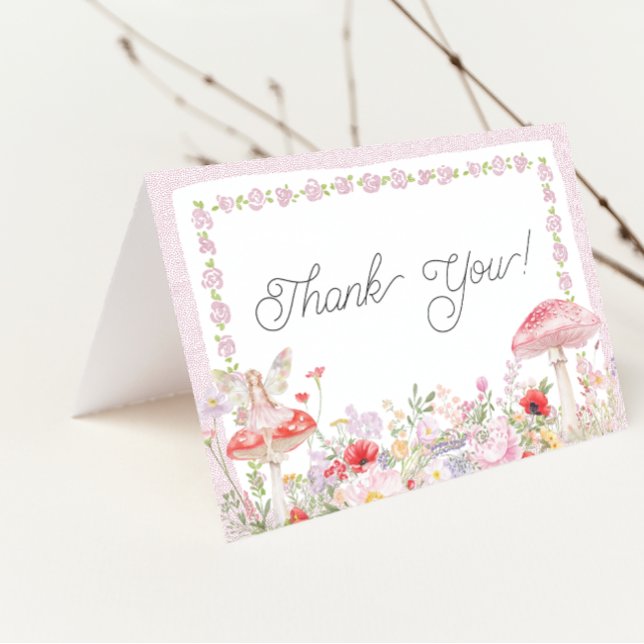 Girls Fairy Garden Magic Tack Kort (Girls Fairy Enchanted Garden Birthday Thank You Card)