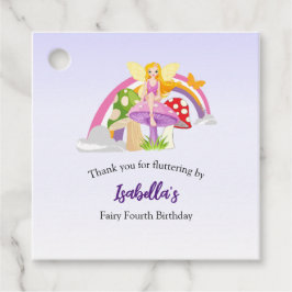 Girls Fairy Mushroom Rainbow Birthday  Gåvor Etiketter