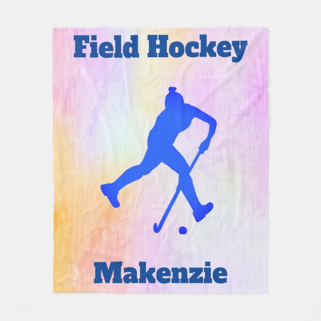 Girls Fält Hockey Abstrakt Fleece Blanket (Framsidan)