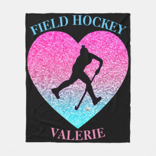 Girls Fält Hockey Blanket med Namn Fleecefilt