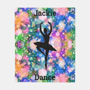 Girls Färg Burst Ballet Dancer Fleece Blanket