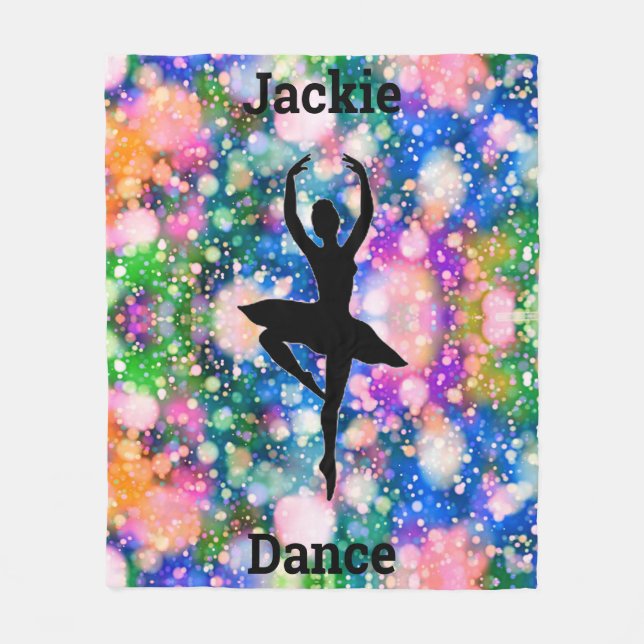 Girls Färg Burst Ballet Dancer Fleece Blanket (Framsidan)