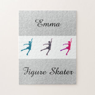 Girls Faux Glitter Ice Skating/Figur Skating Pussel