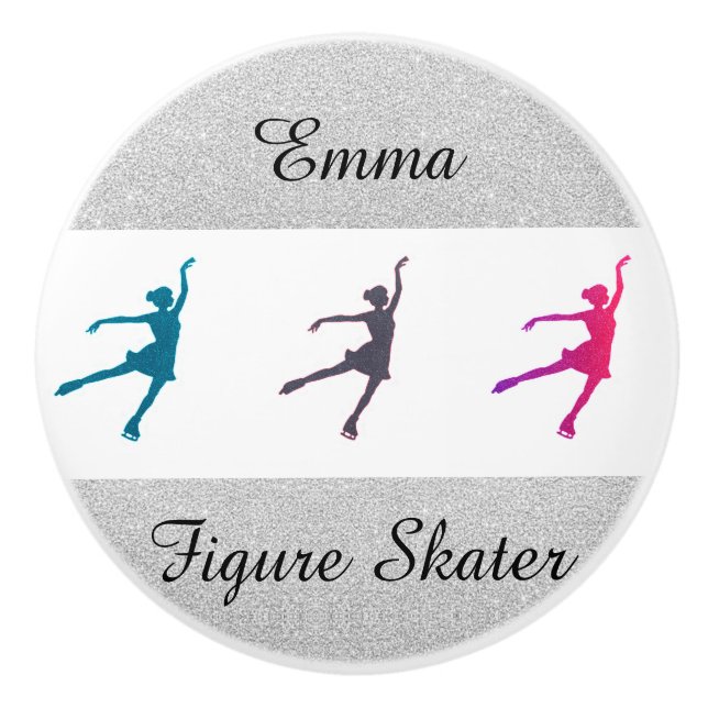 Girls Figur Skater/Ice Skating Personlig Knopp (Framsidan)