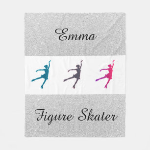 Girls Figur Skater Silver Gnistra Fleece Blanket