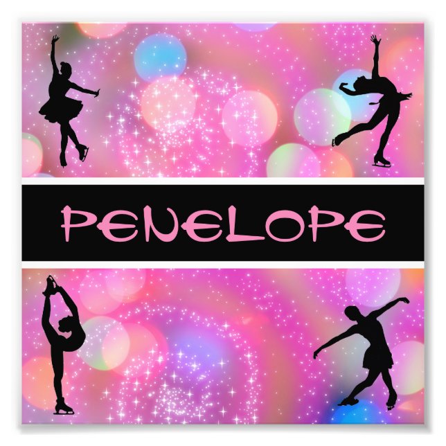 Girls Figur Skating Personlig Fototryck (Framsidan)