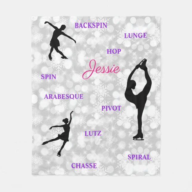 Girls Figur Skattypografi Snowflake Fleecefilt (Framsidan)