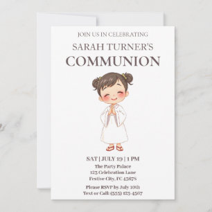 Girls First Communion Christian Inbjudningar