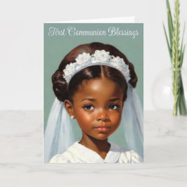 Girl's First Communion Retro Stil Kort