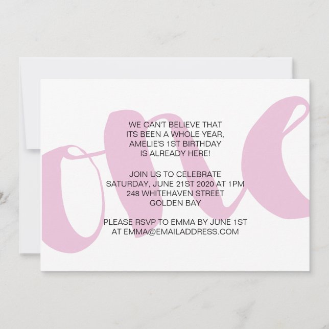 Girls First Födelsedagsfest inbjudan (Framsida)