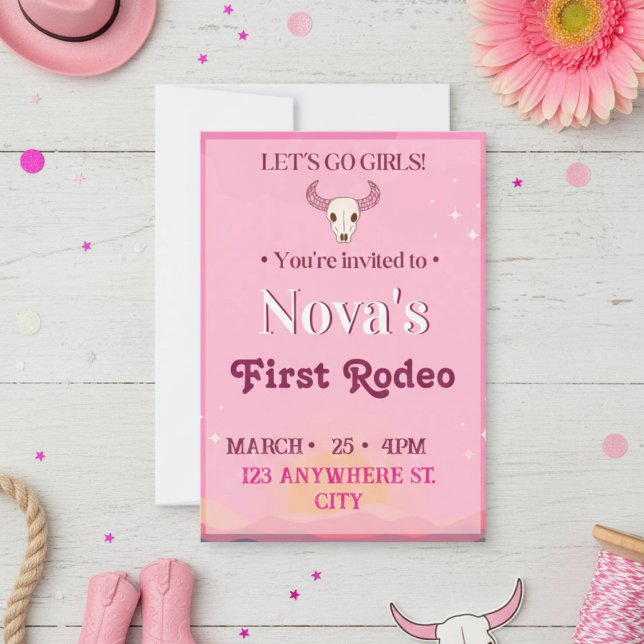 girl's first rodeo invitation inbjudningar (Skapare uppladdad)