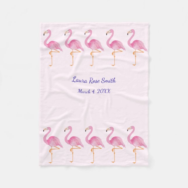 Girls flamingos Fleece Blanket (Framsidan)