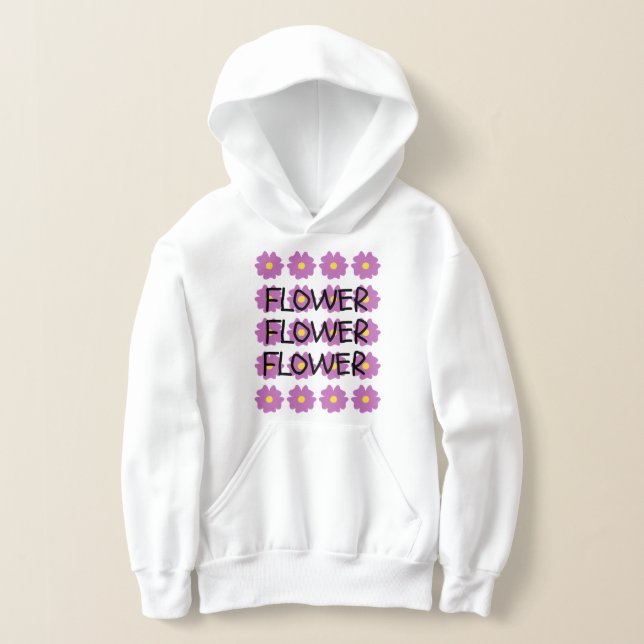 Girls Flowers hoodie T Shirt (Laydown)