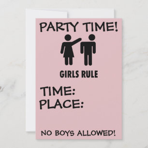 GIRLS FUNNY BIRTHDAYPARTY ’GIRL POWER’ INVITATIONS INBJUDNINGAR