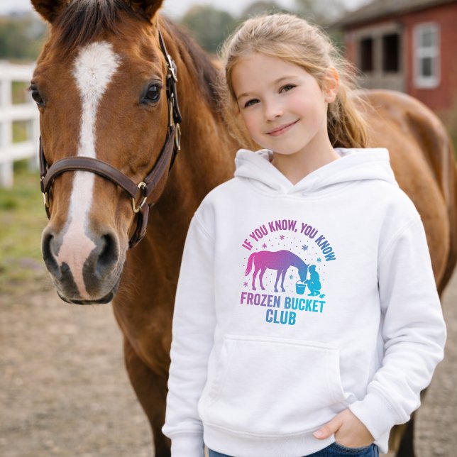 Girls Funny Winter Horse Hoodie T Shirt (Skapare uppladdad)