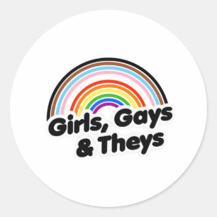 Girls Gays och Theys Runt Klistermärke