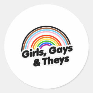 Girls Gays och Theys Runt Klistermärke