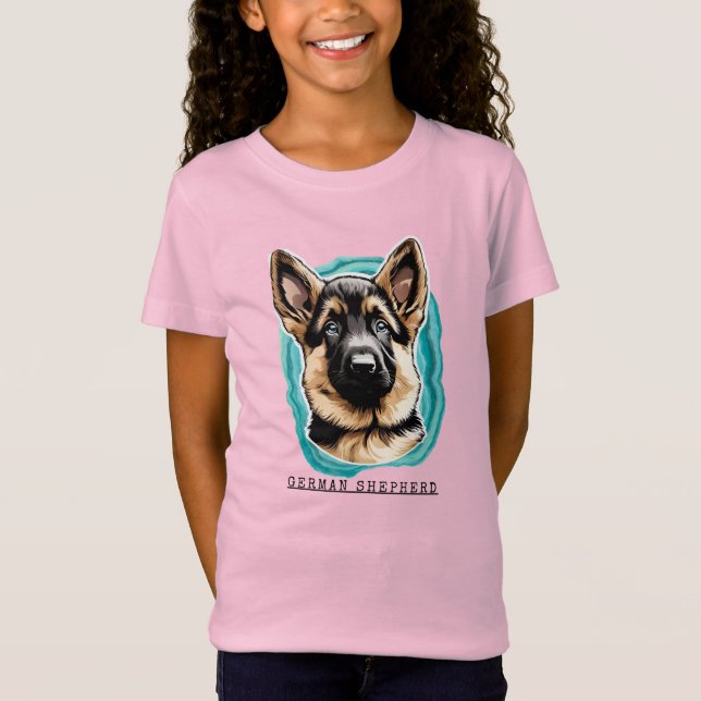 Girl's German Shepherd T-Shirt (Framsida)