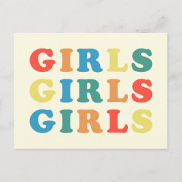 Girls Girls Girls Feminist Citote Vykort