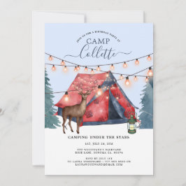 Girls Glamping Camping Födelsedagsfest inbjudan