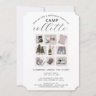 Girls Glamping Party Helg Inbjudningar