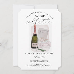 Girls Glamping Party Helg Inbjudningar