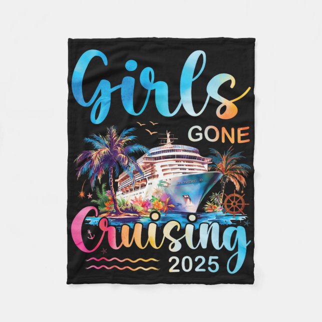 Girls Gone Cruising 2025 Girl Cruise Ship Vacation Fleecefilt (Framsidan)