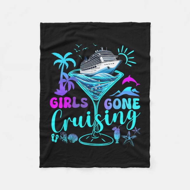 Girls Gone Cruising 2025 Vacation Trip Weekend Gir Fleecefilt (Framsidan)