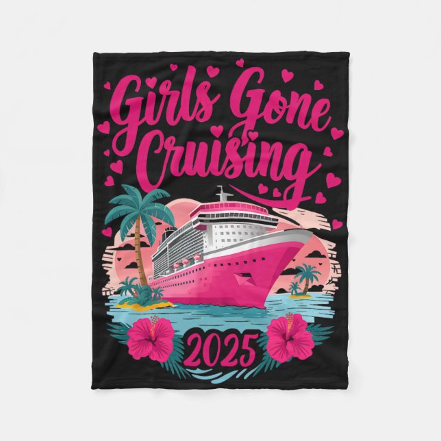 Girls Gone Cruising 2025 Women Cruise Vacation Bes Fleecefilt (Framsidan)