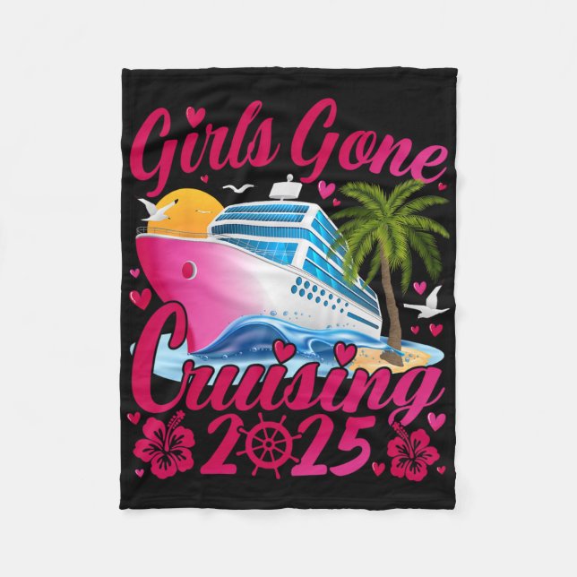 Girls Gone Cruising 2025 Women Cruise Vacation  Fleecefilt (Framsidan)