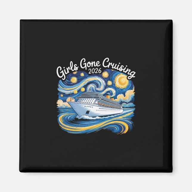 Girls Gone Cruising 2026 Van Gogh Cruise Vacation  Magnet (Framsidan)