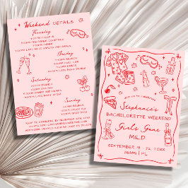 Girls Gone Mild Bachelorette Party 4 Day Itinerary Inbjudningar