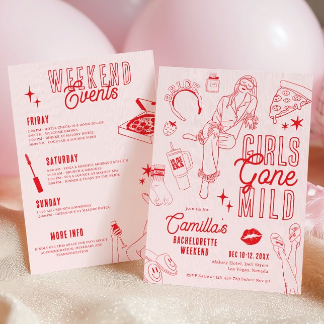 Girls Gone Mild Bachelorette Weekend Spa Party Inbjudningar (Skapare uppladdad)
