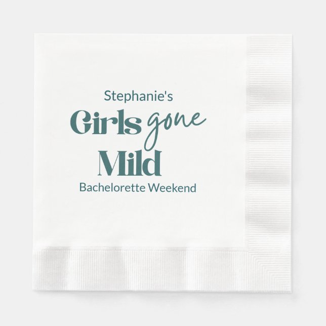 Girls Gone Mild Elegant Bachelorette Beach Weekend Pappersservett (Framsidan)