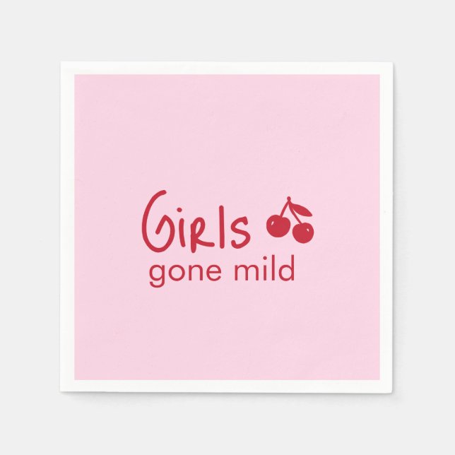 Girls Gone Mild Pink and Cherry Red Bachelorette   Pappersservett (Framsidan)
