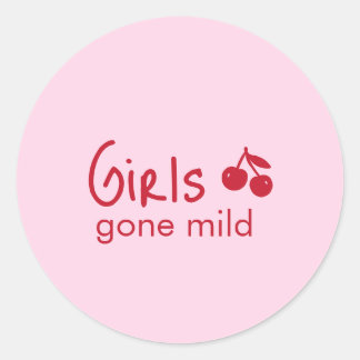 Girls Gone Mild Pink and Cherry Red Bachelorette   Runt Klistermärke