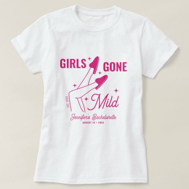 Girls Gone Mild Rosa Illustration Systerparty T Shirt (Design framsida)