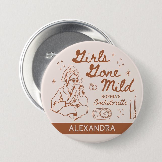 Girls Gone Mild Sängklänning för Möhippa med Knapp (Framsida & baksida)