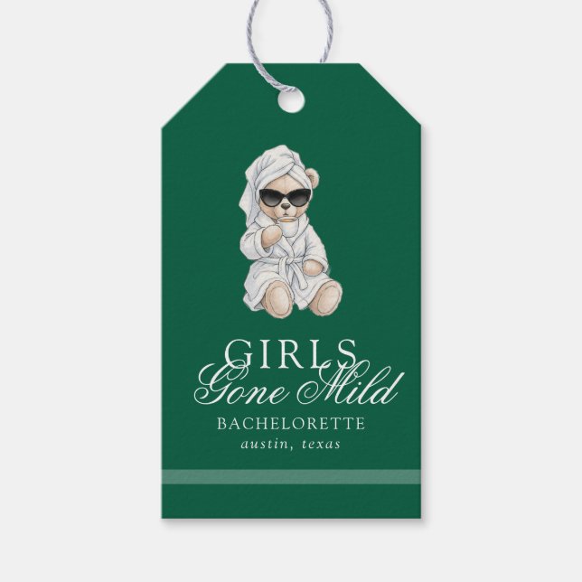 Girls Gone Mild Spa Bear Bachelorette Presentetikett (Framsidan)