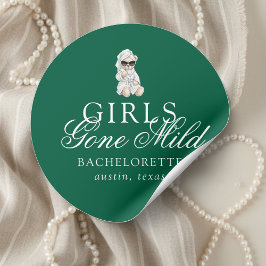 Girls Gone Mild Spa Bear Bachelorette Runt Klistermärke