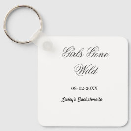 Girls Gone wild Bachelorette party name date bride Nyckelring