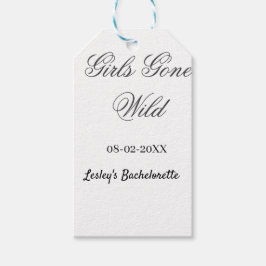 Girls Gone wild Bachelorette party name date bride Presentetikett
