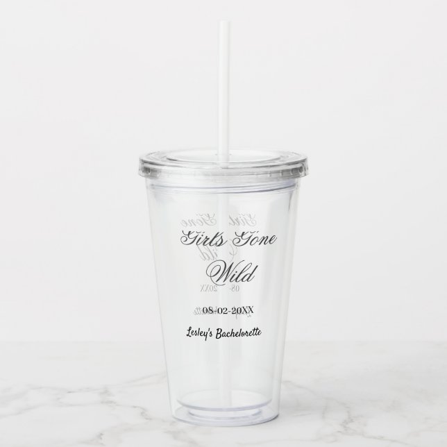 Girls Gone wild Bachelorette party name date bride Take Away Mugg (Framsida)