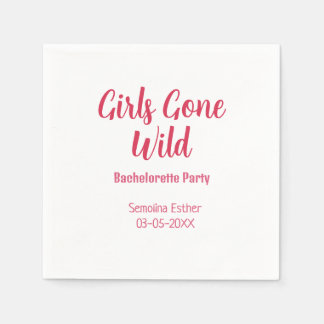 girls gone wild bachelorette party red name retro pappersservett